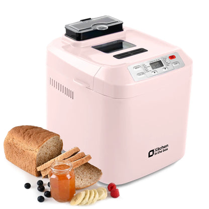 2LB Automatic Bread Maker | 12 Functions, Fruit Nut Dispenser, Timer, Gluten Free, 3 Crust Options