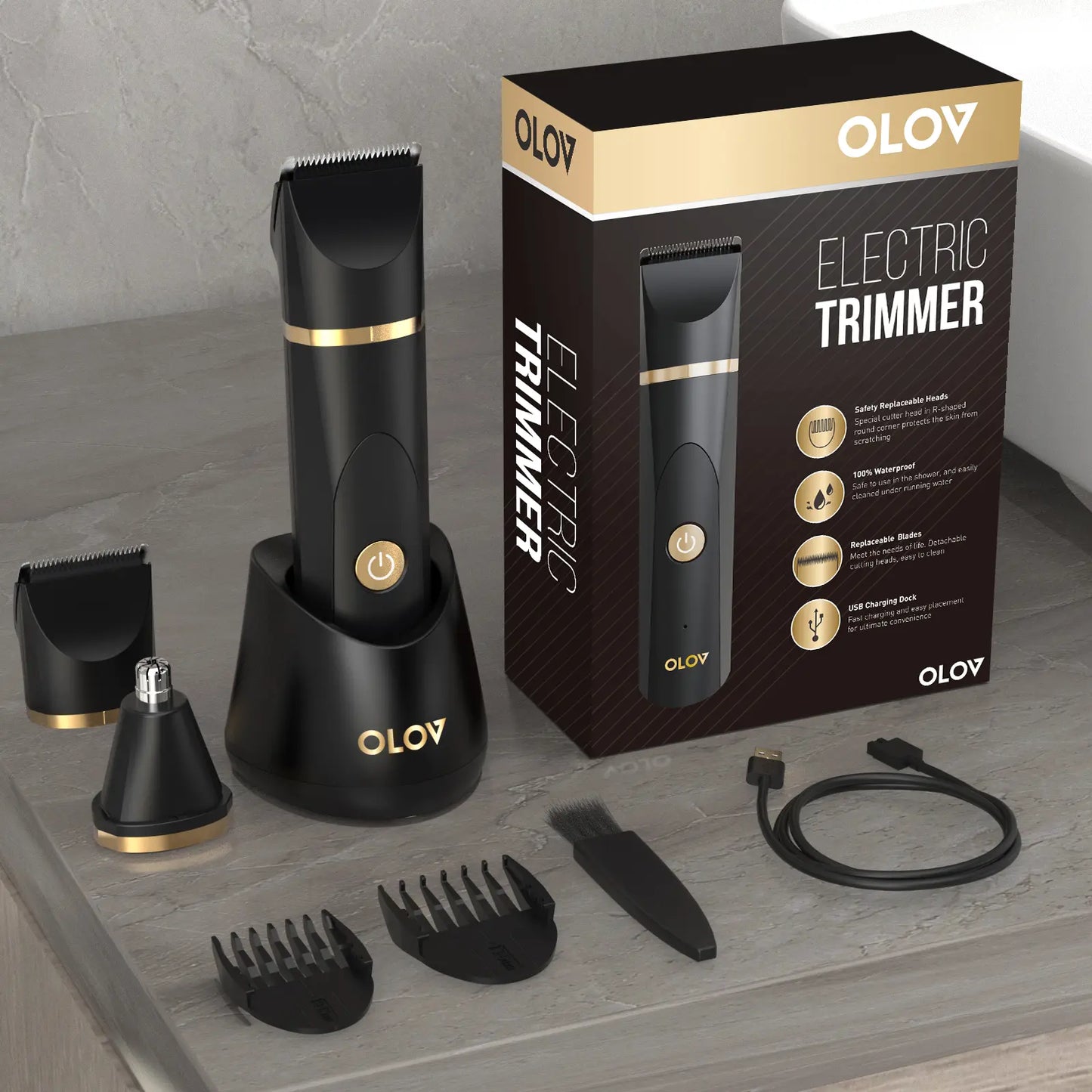 Anti Nick Body Trimmer for Men Safe Ceramic Blade Groomer for Sensitive Areas Cordless Rechargeable Grooming Tool