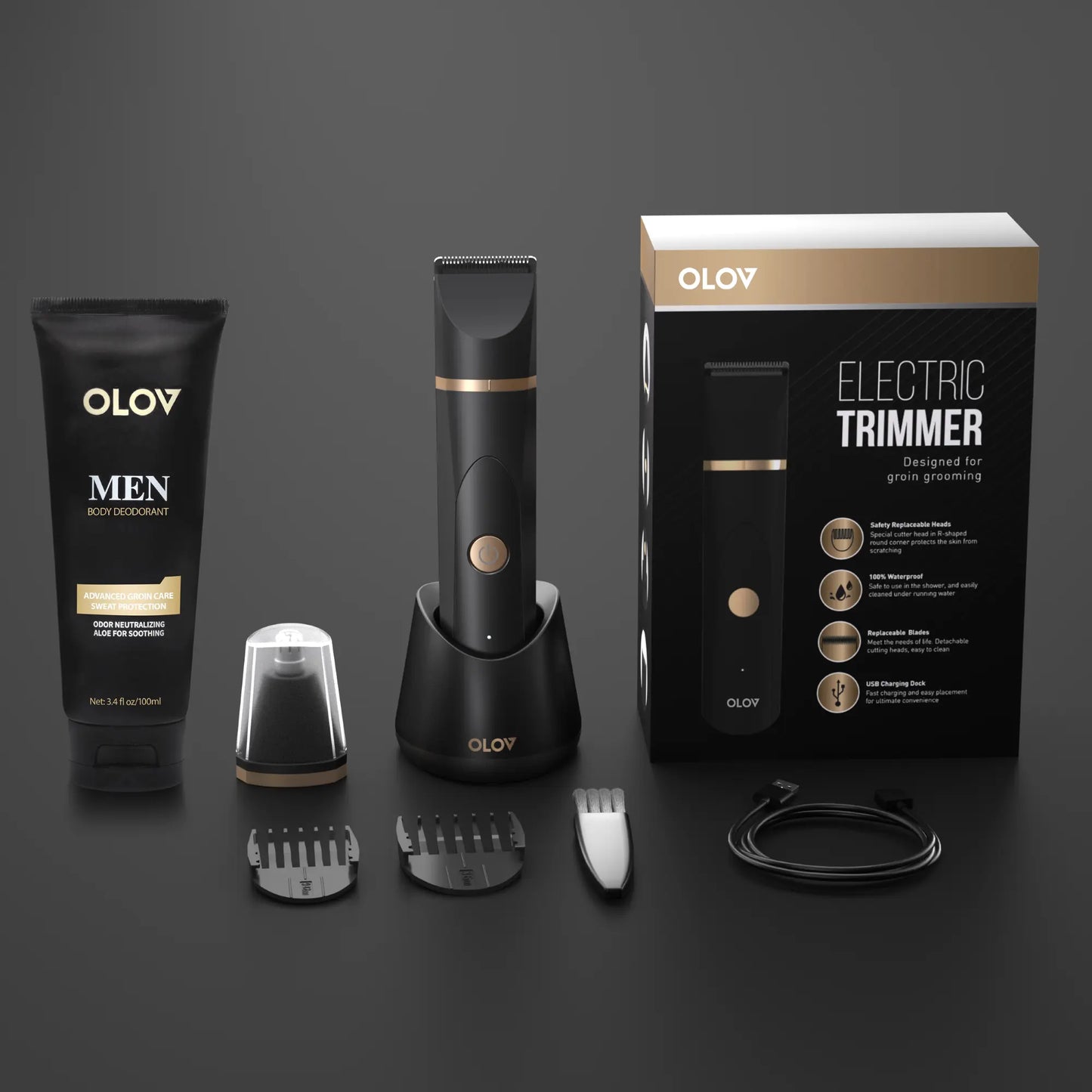 Anti Nick Body Trimmer for Men Safe Ceramic Blade Groomer for Sensitive Areas Cordless Rechargeable Grooming Tool