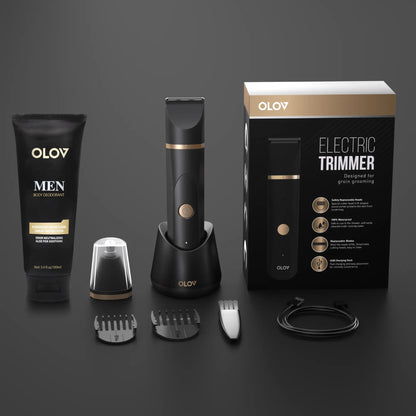 Anti Nick Body Trimmer for Men Safe Ceramic Blade Groomer for Sensitive Areas Cordless Rechargeable Grooming Tool