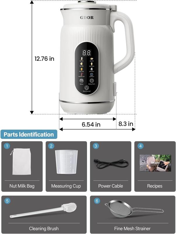 8-in-1 Multifunctional Automatic Nut Milk Machine&Coffee Maker, 32oz Auto Self-Cleaning, Delay Start, Keep Warm, Boil Water