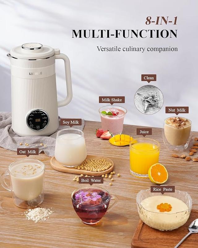 8-in-1 Multifunctional Automatic Nut Milk Machine&Coffee Maker, 32oz Auto Self-Cleaning, Delay Start, Keep Warm, Boil Water