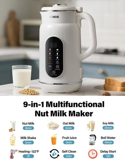 8-in-1 Multifunctional Automatic Nut Milk Machine&Coffee Maker, 32oz Auto Self-Cleaning, Delay Start, Keep Warm, Boil Water