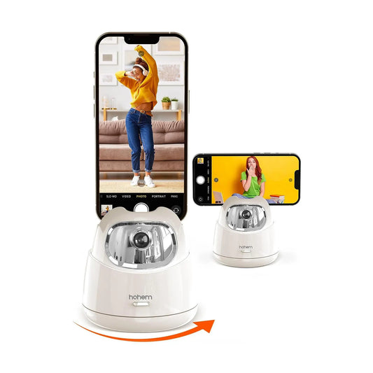 Auto Face Tracking Phone Holder | 360 Rotation AI Tracking Tripod with Gesture Control for Video and Live Streaming